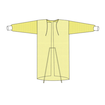 Welmed Protective Procedure Gown, Large, Yellow -Bag of 10