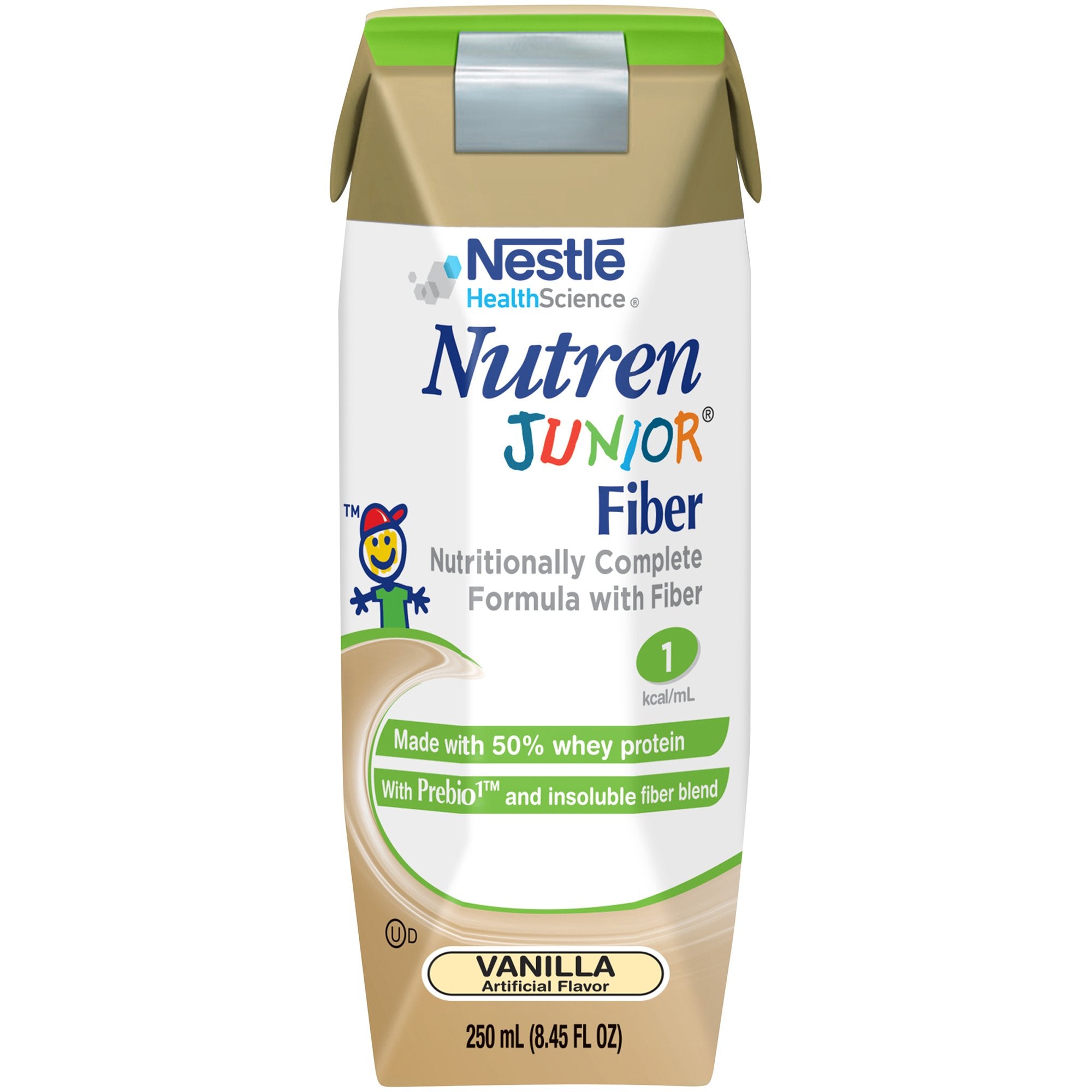 Nutren Junior Fiber Pediatric Oral Supplement / Tube Feeding Formula, Vanilla, 8.45 oz. Tetra Prisma -Case of 24