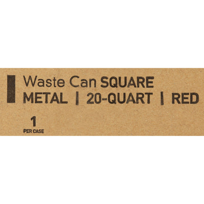 McKesson Trash Can with Plastic Liner, Square, Steel, Step-On, 20 QT, Red -Each