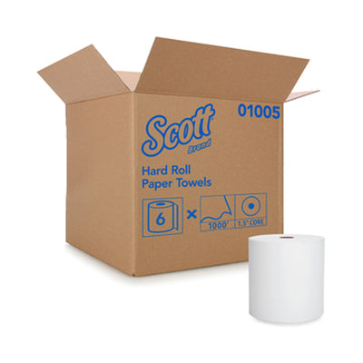 Scott Hardwound Continuous Roll Paper Towels, White, 8" -Case of 6