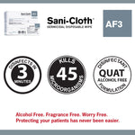 Sani-Cloth AF3 Surface Disinfectant Cleaner Wipe, Large Individual Packet -Box of 50