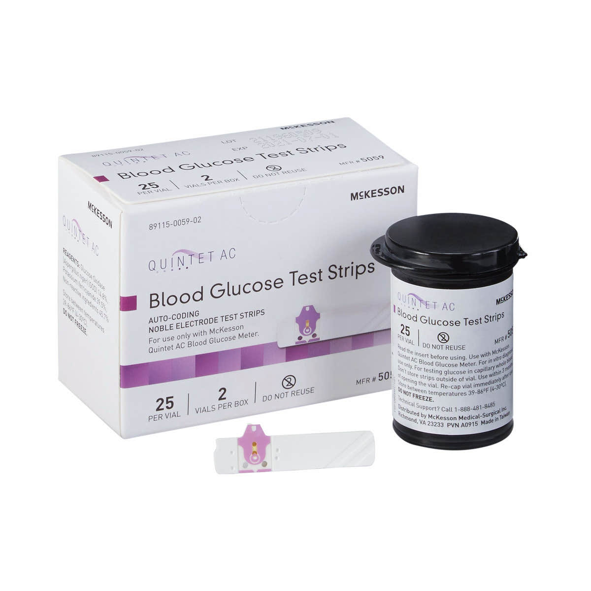 Quintet AC Blood Glucose Test Strips -Box of 1