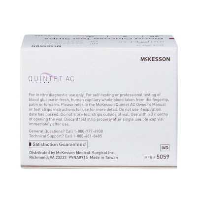 Quintet AC Blood Glucose Test Strips -Box of 1