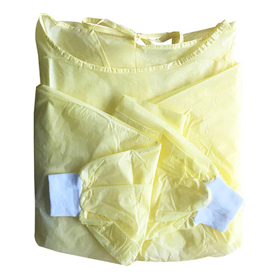 Welmed Protective Procedure Gown, Large, Yellow -Bag of 10