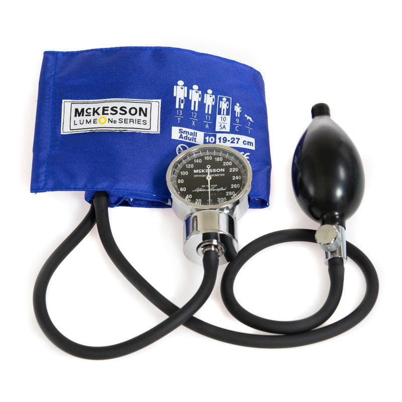 McKesson LUMEON Professional Aneroid Sphygmomanometer, Royal Blue, Small Adult, Arm -Box of 1