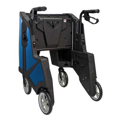 Tour Adjustable Height Folding 4 Wheel Rollator, Midnight Blue -Each
