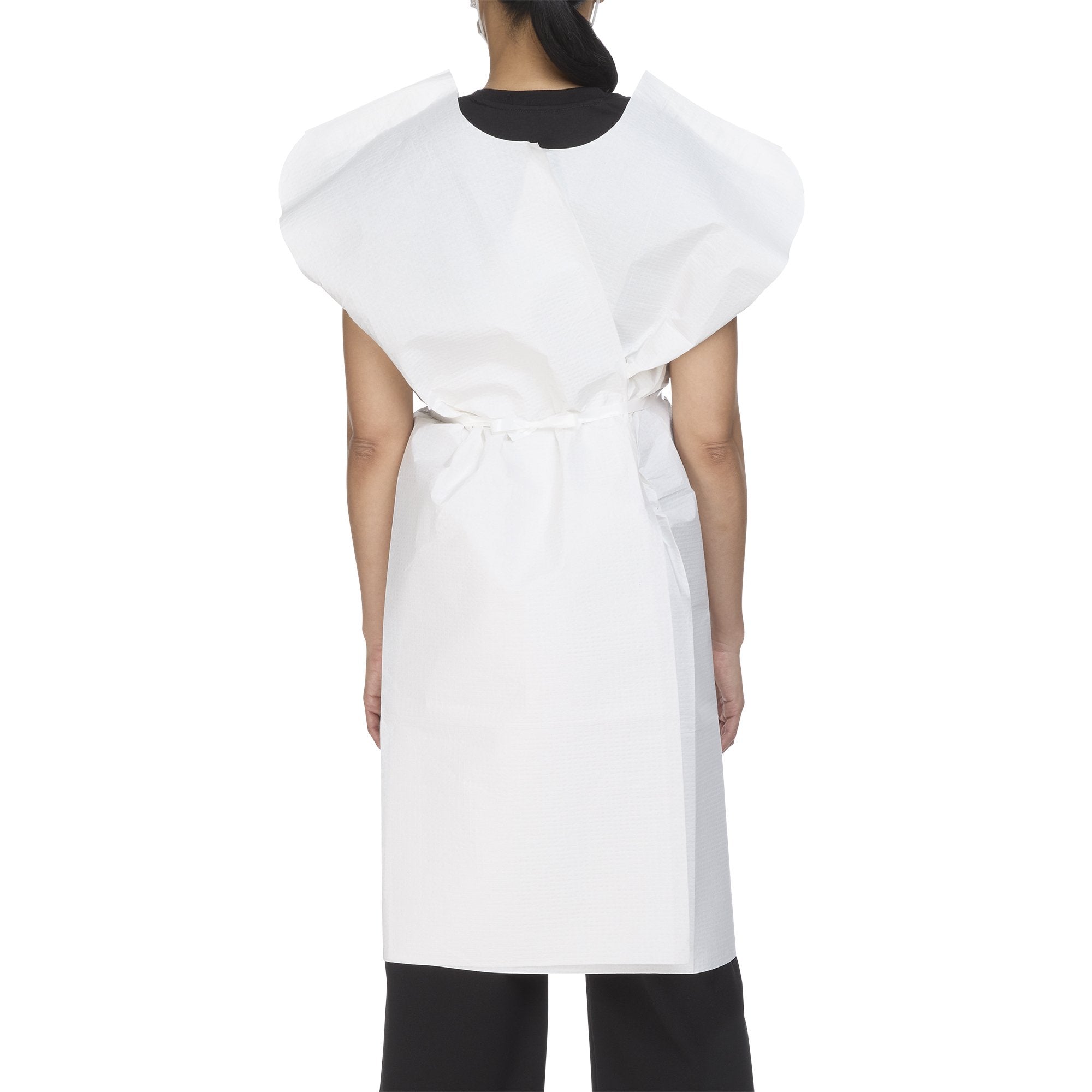 McKesson Deluxe Patient Exam Gown, One Size Fits Most, White -Case of 50
