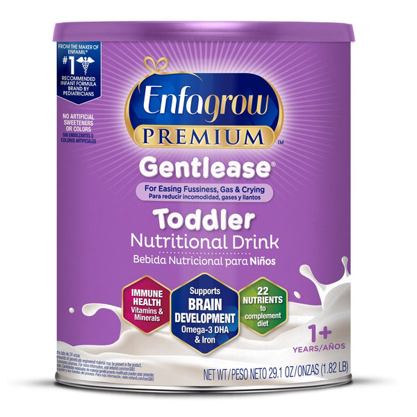 Enfagrow Premium Gentlease Toddler Pediatric Nutrition Drink Powder, 29.1 oz. Can -Case of 4
