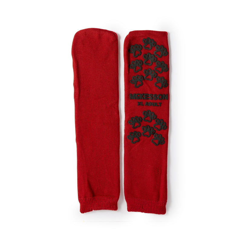 McKesson Terries Adult Slipper Socks, X-Large, Red -Case of 48