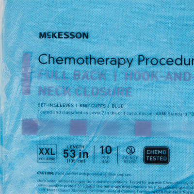 McKesson Chemotherapy Procedure Gown, 2X-Large, Blue -Case of 30