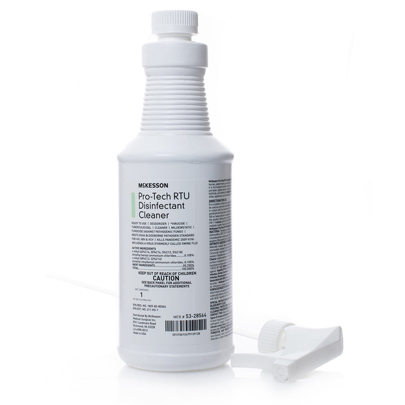 McKesson Pro-Tech Surface Disinfectant Cleaner Alcohol-Based Liquid, Non-Sterile, Floral Scent, 32 oz Bottle -Case of 12