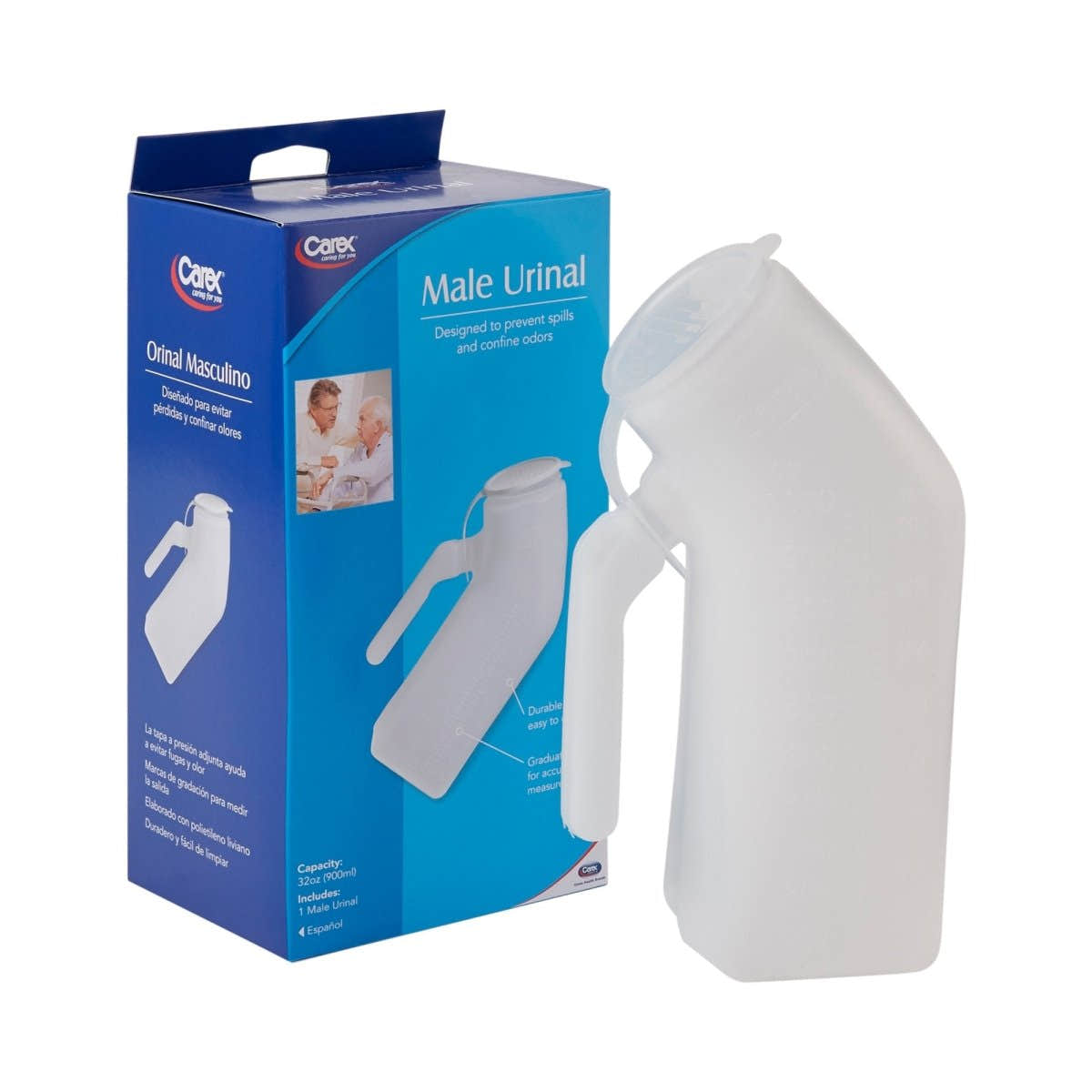 Carex Male Urinal With Cover - 421043_CS - 1