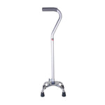 Carex Offset Quad Cane with Small Base, Silver - 842901_EA - 1