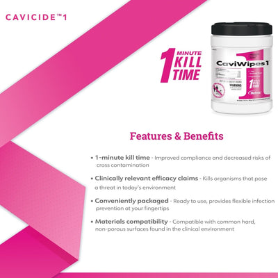 CaviWipes1 Surface Disinfectant, Alcohol Based, Non-sterile, Disposable - 826199_CS - 12