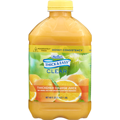 Thick & Easy Clear Honey Consistency Thickened Beverage, Orange Juice, 46 oz. Bottle -Case of 6
