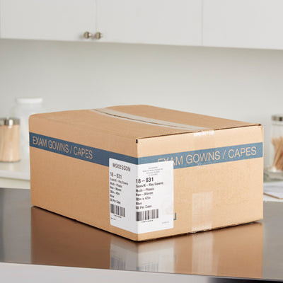 McKesson Patient Exam Gown, One Size Fits Most, Blue -Case of 50