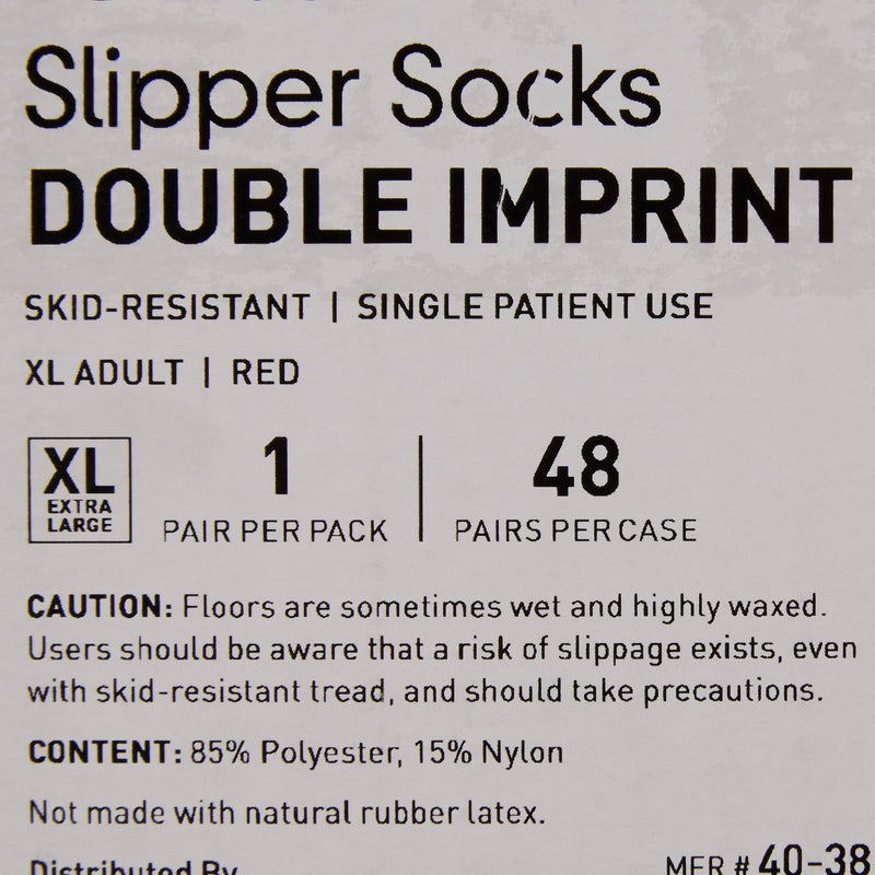 McKesson Terries Adult Slipper Socks Skid-Resistant Tread Sole and Top, X-Large -Case of 48