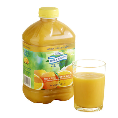 Thick & Easy Clear Honey Consistency Thickened Beverage, Orange Juice, 46 oz. Bottle -Case of 6