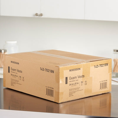 Mckesson Front Opening Exam Vest, Blue -Case of 75