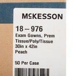 McKesson Patient Exam Gown Open Back, One Size Fits Most, Peach -Case of 50