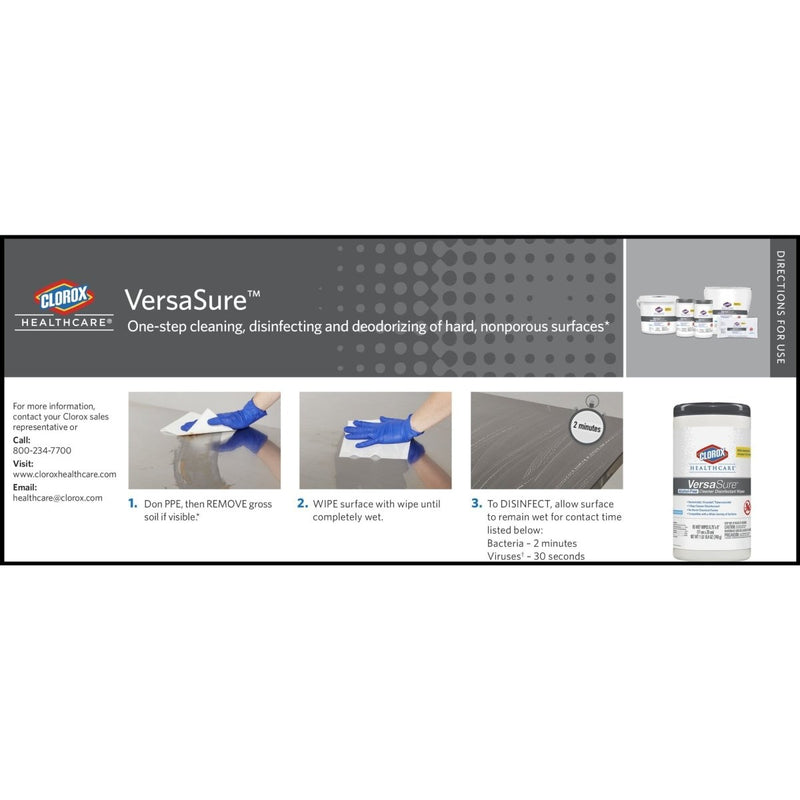Clorox Healthcare VersaSure Cleaner Disinfectant Wipes, Refill Pouch - 1110731_CS - 5