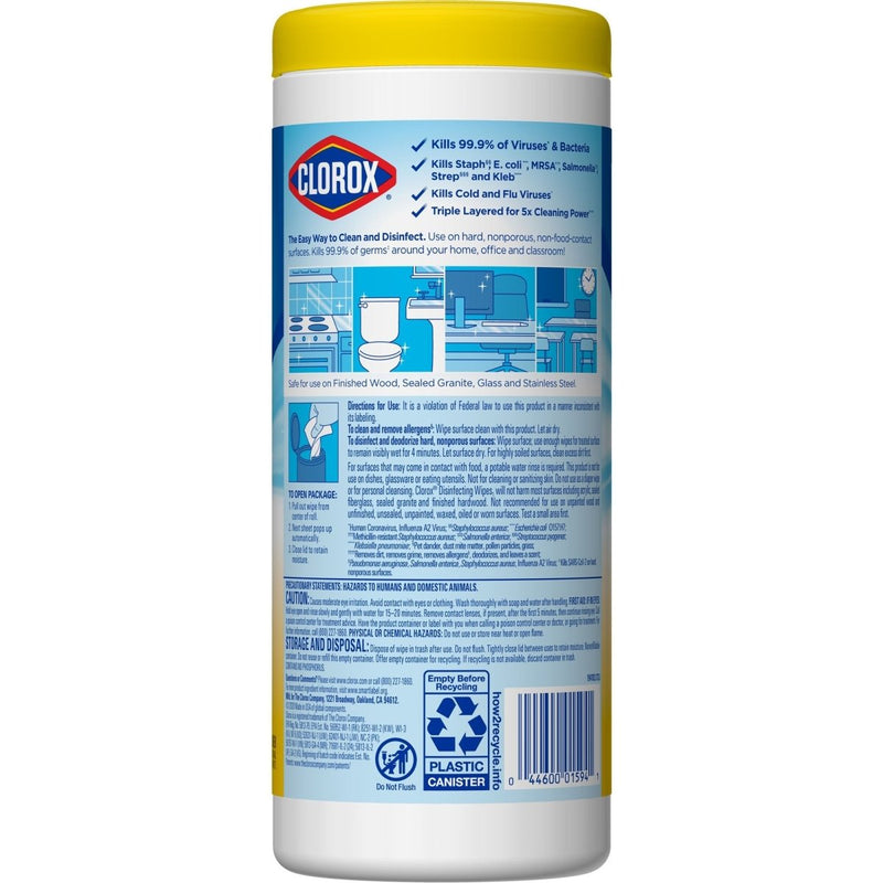 Clorox Surface Disinfectant Wipes, Small Canister - 669920_PK - 12