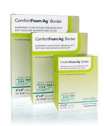 ComfortFoam/Ag Border Silver Foam Dressing, 6 x 6 Inch - 1068617_BX - 1