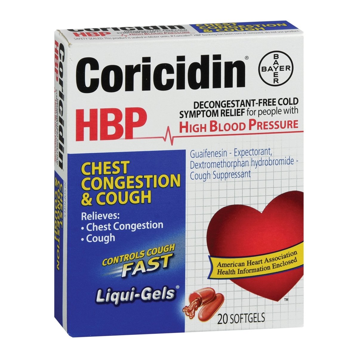 Coricidin Hbp Guaifenesin / Dextromethorphan Cold And Cough Relief - 678200_EA - 1