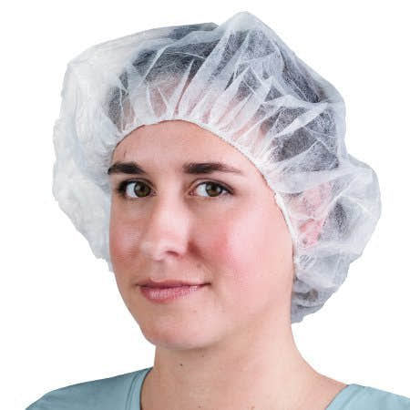 Cypress Bouffant Cap White Elastic Closure - 1167172_BG - 1
