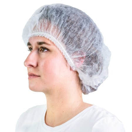 Cypress Bouffant Cap White Elastic Closure With Clip - 1167506_BG - 1