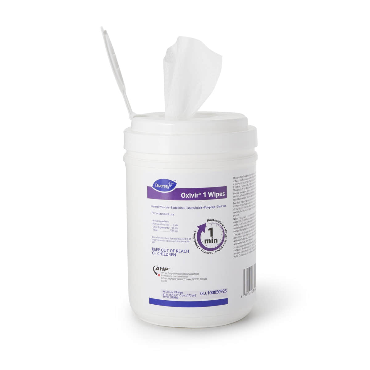 Diversey Oxivir 1 Surface Disinfectant Wipes, 160 count -Carton of 160
