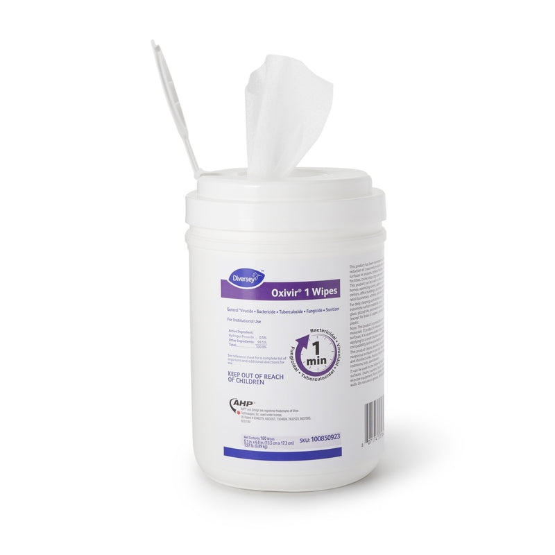 Diversey Oxivir 1 Surface Disinfectant Wipes, 160 count -Carton of 160