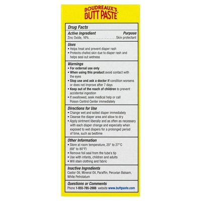 Boudreaux's Original Butt Paste Diaper Rash Treatment (2 oz. Tube / Each)