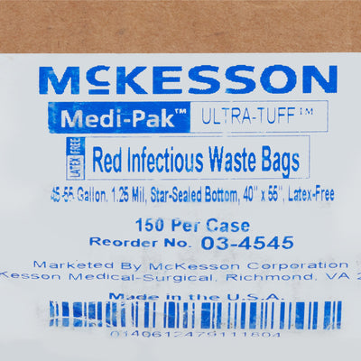 McKesson 45 - 55 Gallon Infectious Waste Bag -Case of 150