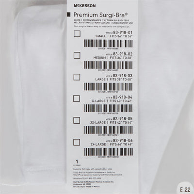 McKesson Post-Surgical Bra, 40-42 Inch -Each