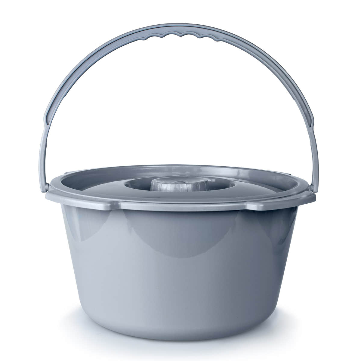 McKesson Commode Bucket With Metal Handle And Cover, 7-1/2 Quart, Gray -Case of 12