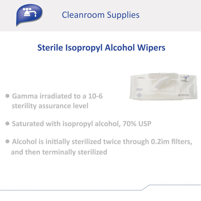 TrueCare Biomedix Sterile Isopropyl Alcohol Wipers -Case of 24