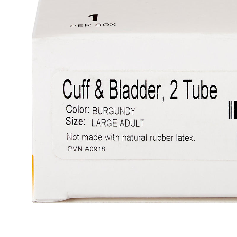 McKesson LUMEON Cuff, 2-Tube Bladder, Burgundy, Large -Case of 15