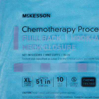 McKesson Full Back Chemotherapy Procedure Gown, X-Large -Bag of 10