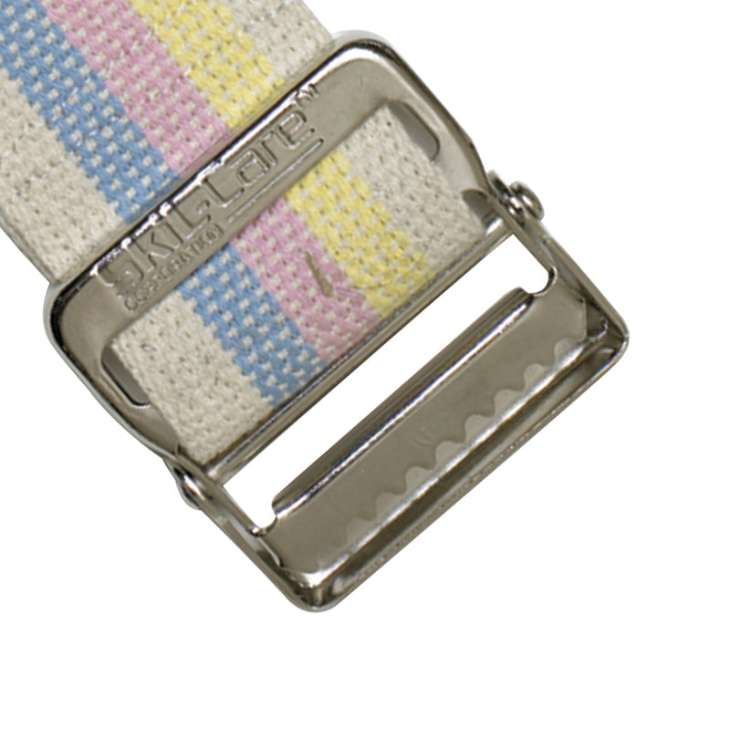 SkiL-Care Heavy-Duty Gait Belt with Metal Buckle, Pastel Stripes, 60 Inch -Each