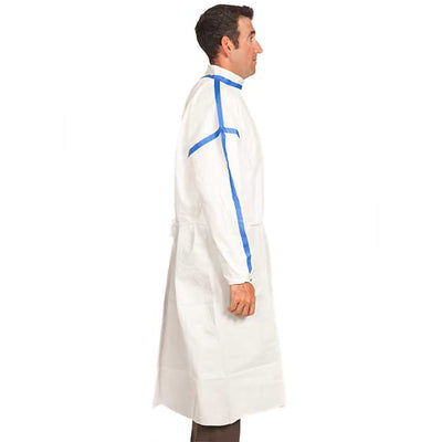 TrueCare Biomedix Chemotherapy Procedure Gown, 3X-Large White Sterile ASTM F739-12 Disposable -Carton of 50