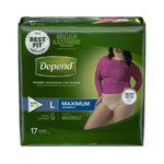Depend FIT-FLEX Womens Absorbent Underwear, Tan -Female - 1090308_CS - 2