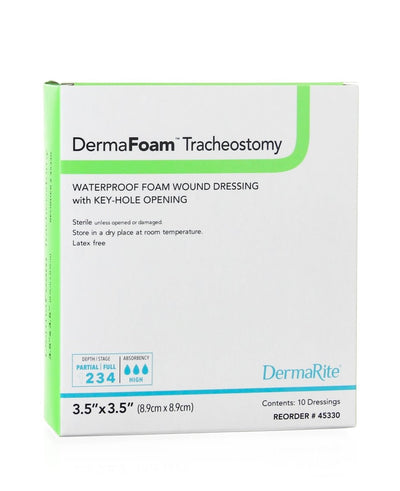 DermaFoam Tracheostomy Nonadhesive without Border Foam Dressing, 3½ x 3½ Inch - 946613_BX - 1