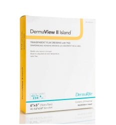 DermaView II Island Transparent Film Dressing with Pad, 3½ x 4 Inch - 946647_BX - 1