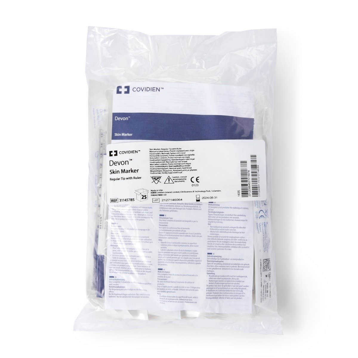 Devon Regular Tip Surgical Skin Marker With Ruler - 183115_BX - 1