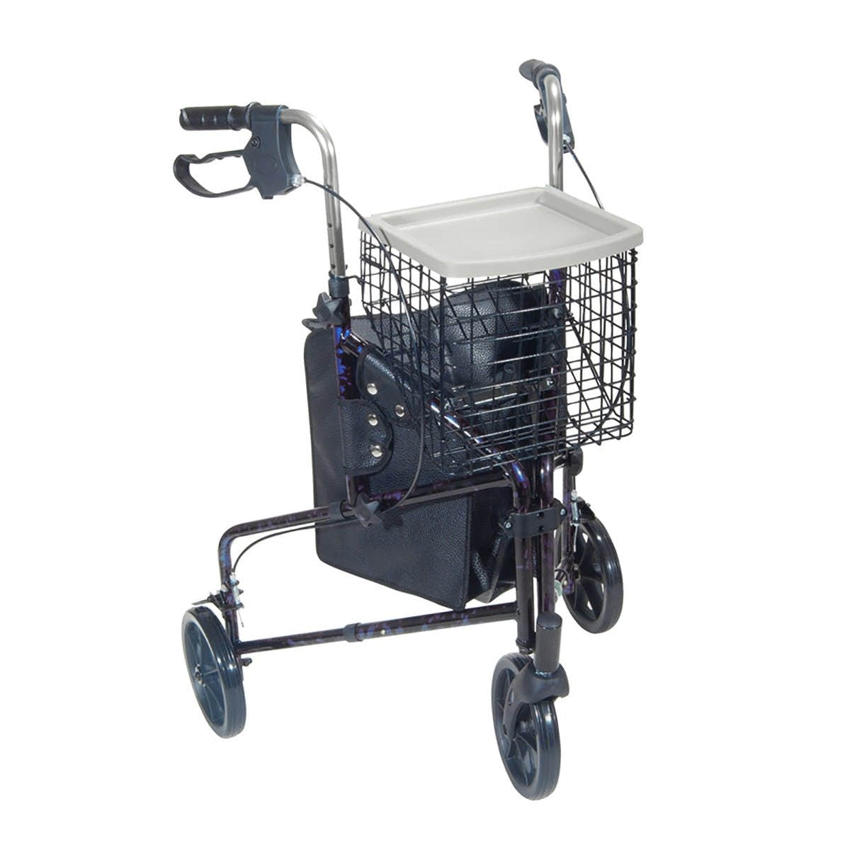 drive Deluxe 3 Wheel Rollator, Blue - 811729_EA - 1