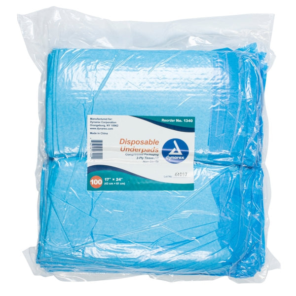 Dynarex 2-Ply Tissue Fill Underpad, 17 x 24 Inch - 793874_BG - 1
