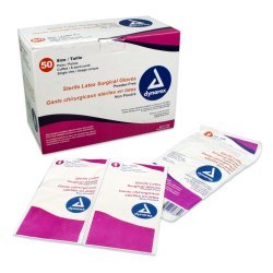 Dynarex Latex Standard Cuff Length Surgical Glove, Ivory - 1075214_BX - 1