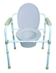 McKesson Steel Folding Commode Chair with fixed arm, 17 – 23 Inch -Each