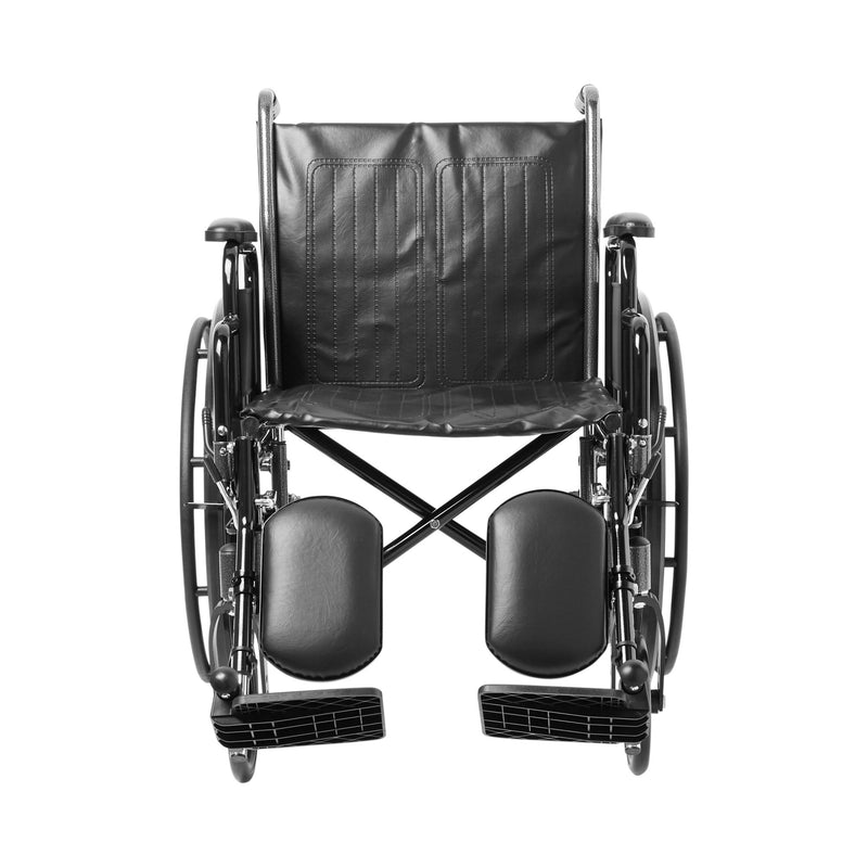 McKesson Dual Axle Wheelchair with Desk Length Arm Swing-Away Elevating Legrest, 20 Inch Seat Width -Each